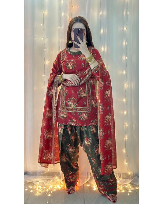 2 Piece Lawn Printed Stitched Dress - 015