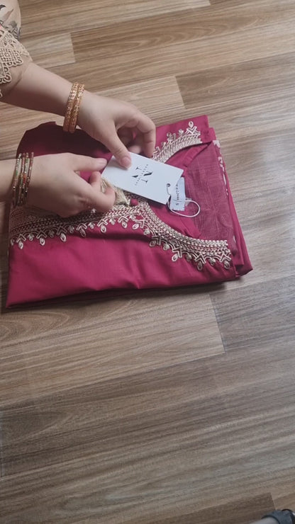 3 Piece Embroidered Cotton Lawn Stitched Dress - 117-B