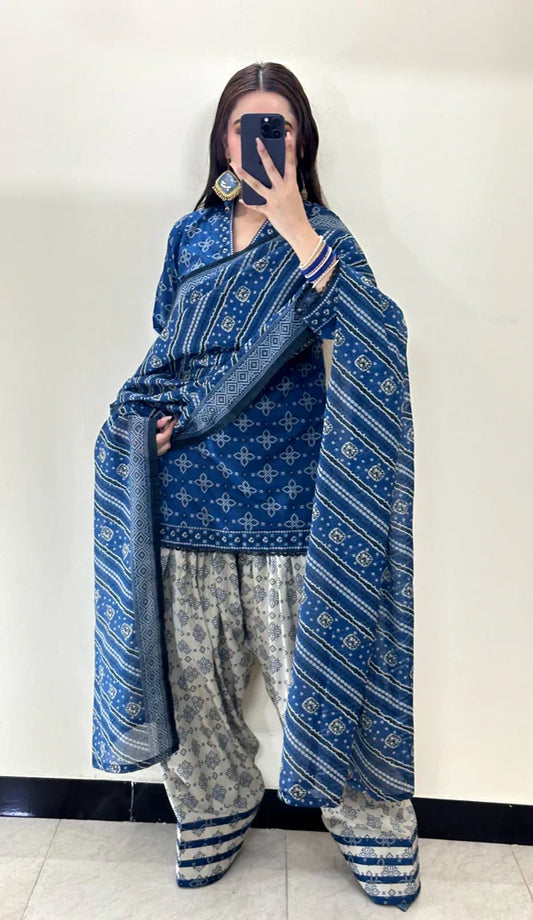 2 Piece Lawn Printed Stitched Dress - 016