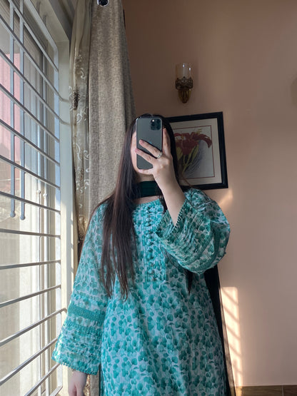 3 Piece -Bana Dora Lawn Stitched Dress - 083